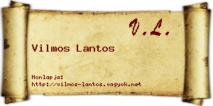 Vilmos Lantos névjegykártya